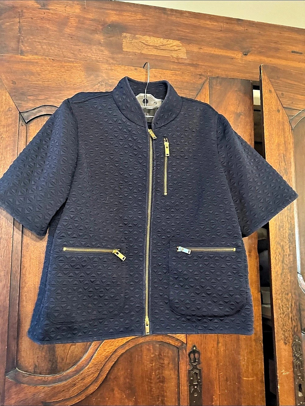 J.Crew Women's Quilted Bomber Jacket Black Small Like New